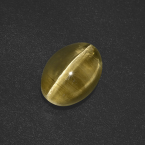 Sillimanite Occhio di Gatto Marrone verdastro naturale da 2.87 ct, Taglio ovale, Traslucido