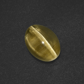 Sillimanite Occhio di Gatto Marrone verdastro naturale da 2.87 ct, Taglio ovale, Traslucido
