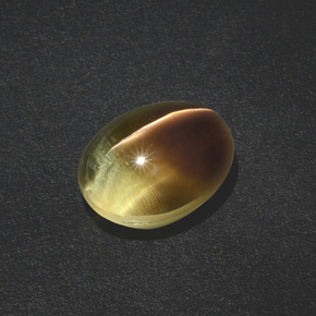Sillimanite cat's eye naturale marrone da 3,02 ct, taglio ovale, traslucido