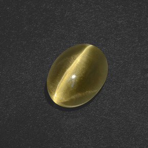 Sillimanite Occhio di Gatto Marrone verdastro naturale da 3.41 ct, Taglio ovale, Traslucido