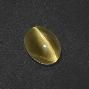 Sillimanite Occhio di Gatto Marrone verdastro naturale da 3.41 ct, Taglio ovale, Traslucido