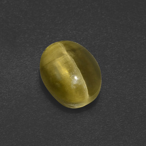 Sillimanite Occhio di Gatto Marrone verdastro naturale da 2.39 ct, Taglio ovale, Traslucido