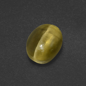 Sillimanite Occhio di Gatto Marrone verdastro naturale da 2.39 ct, Taglio ovale, Traslucido