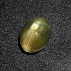 Sillimanite Occhio di Gatto Marrone verdastro naturale da 2.64 ct, Taglio ovale, Traslucido