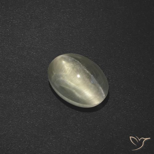 1.73ct Naturale Bianco caldo Sillimanite effetto occhio di gatto, Ovale, Traslucido