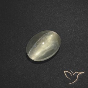 Sillimanite Occhio di Gatto Bianco caldo naturale da 1.73 ct, Ovale, Traslucido