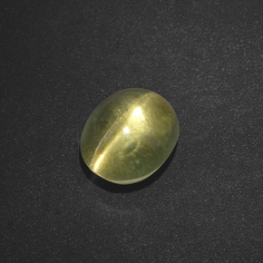 Sillimanite Occhio di Gatto Marrone verdastro naturale da 1.78 ct, Taglio ovale, Traslucido