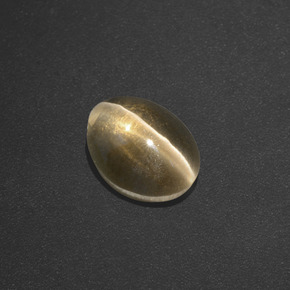 Sillimanite Occhio di Gatto Marrone verdastro naturale da 1.58 ct, Taglio ovale, Traslucido