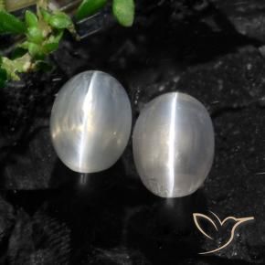 Gemme di Sillimanite Occhio di Gatto Grigio molto chiaro naturale da 2.61 ct, Ovale, Traslucido