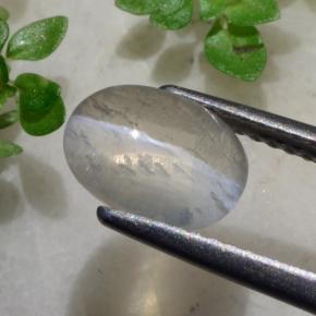 Sillimanite Occhio di Gatto Grigio molto chiaro naturale da 1.96 ct, Taglio ovale, Trasparente