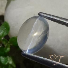 Sillimanite Occhio di Gatto Bianco naturale da 1.47 ct, Ovale, Trasparente