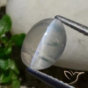 Sillimanite Occhio di Gatto Grigio molto chiaro naturale da 1.42 ct, Ovale, Trasparente
