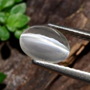 Sillimanite Occhio di Gatto color fumo naturale da 1.14 ct, Taglio ovale, Trasparente