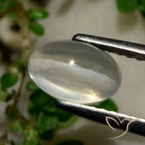 Sillimanite Occhio di Gatto Grigio molto chiaro naturale da 1.65 ct, Ovale, Trasparente