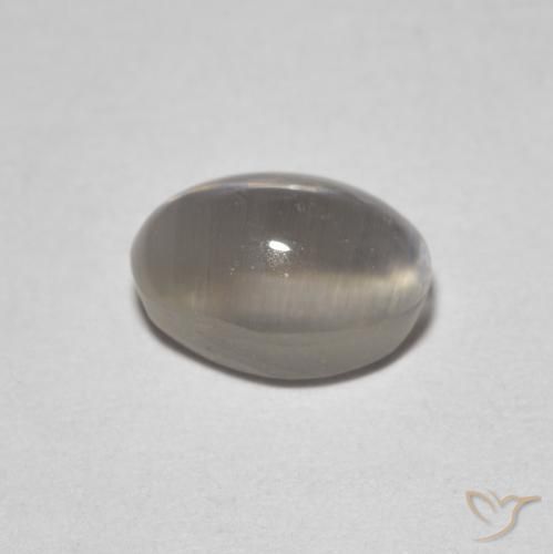 Sillimanite Occhio di Gatto Grigio molto chiaro naturale da 1.64 ct, Ovale, Trasparente