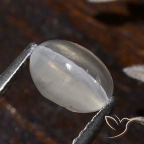 Sillimanite Occhio di Gatto Bianco caldo naturale da 1.58 ct, Ovale, Trasparente