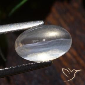 Sillimanite Occhio di Gatto Chiaro naturale da 1.75 ct, Ovale, Trasparente