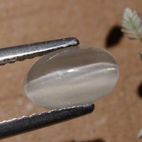 Sillimanite Occhio di Gatto color fumo naturale da 1.40 ct, Taglio ovale, Traslucido