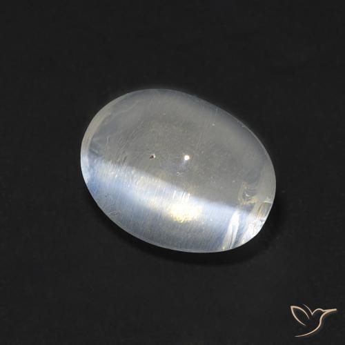 Sillimanite Occhio di Gatto Bianco caldo naturale da 1.52 ct, Ovale, Trasparente
