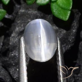 Sillimanite Occhio di Gatto Chiaro naturale da 1.61 ct, Ovale, Trasparente