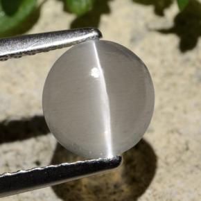 Sillimanite Occhio di Gatto color fumo naturale da 1.59 ct, Taglio rotondo, Trasparente