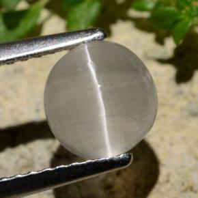 Sillimanite Occhio di Gatto color fumo naturale da 1.34 ct, Taglio rotondo, Trasparente