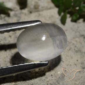 Sillimanite Occhio di Gatto Bianco trasparente naturale da 1.44 ct, Ovale, Trasparente