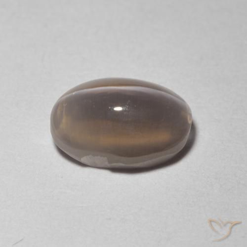 Sillimanite Occhio di Gatto Grigio molto chiaro naturale da 1.48 ct, Ovale, Trasparente