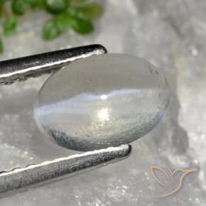 Sillimanite Occhio di Gatto Grigio molto chiaro naturale da 1.49 ct, Ovale, Trasparente