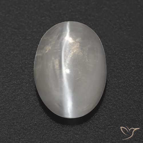 1.82ct Naturale Bianco trasparente Sillimanite effetto occhio di gatto, Ovale, Trasparente