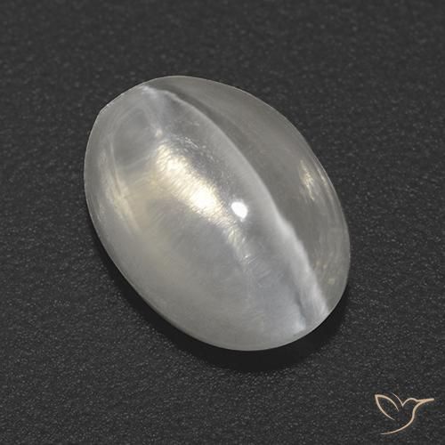Sillimanite Occhio di Gatto Bianco trasparente naturale da 1.82 ct, Ovale, Trasparente