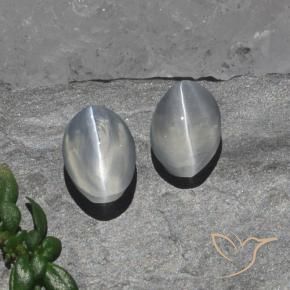 Gemme di Sillimanite Occhio di Gatto Bianco trasparente naturale da 2.15 ct, Ovale, Trasparente
