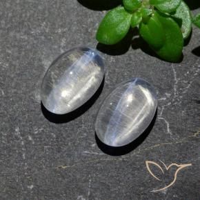 Gemme di Sillimanite Occhio di Gatto Bianco trasparente naturale da 2.39 ct, Ovale, Trasparente