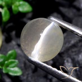 Sillimanite Occhio di Gatto Bianco caldo naturale da 1.53 ct, Rotondo, Traslucido