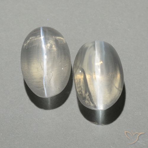 2.15ctw Naturale Bianco caldo Sillimanite effetto occhio di gatto, Ovale, Trasparente