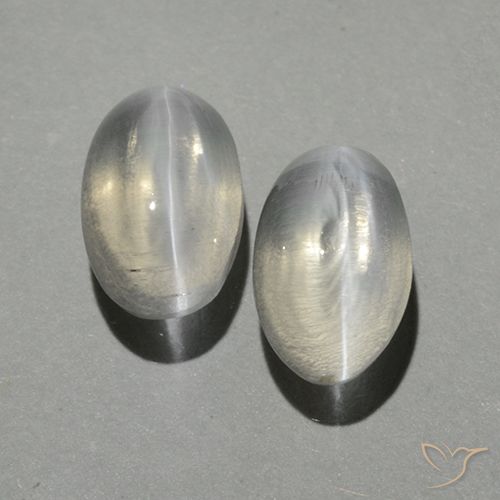 1.80ctw Naturale Bianco caldo Sillimanite effetto occhio di gatto, Ovale, Trasparente