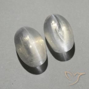 Gemme di Sillimanite Occhio di Gatto Bianco caldo naturale da 1.80 ct, Ovale, Trasparente