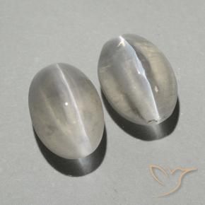 Gemme di Sillimanite Occhio di Gatto Bianco caldo naturale da 2.03 ct, Ovale, Trasparente