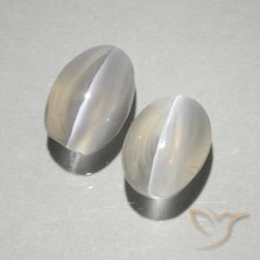 Gemme di Sillimanite Occhio di Gatto Bianco caldo naturale da 2.10 ct, Ovale, Trasparente