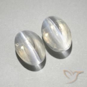 Gemme di Sillimanite Occhio di Gatto Bianco naturale da 2.00 ct, Ovale, Trasparente