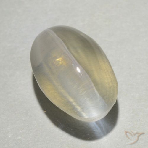 1.39ct Naturale Giallo chiaro Sillimanite effetto occhio di gatto, Ovale, Trasparente