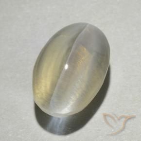 Sillimanite Occhio di Gatto Giallo chiaro naturale da 1.39 ct, Ovale, Trasparente