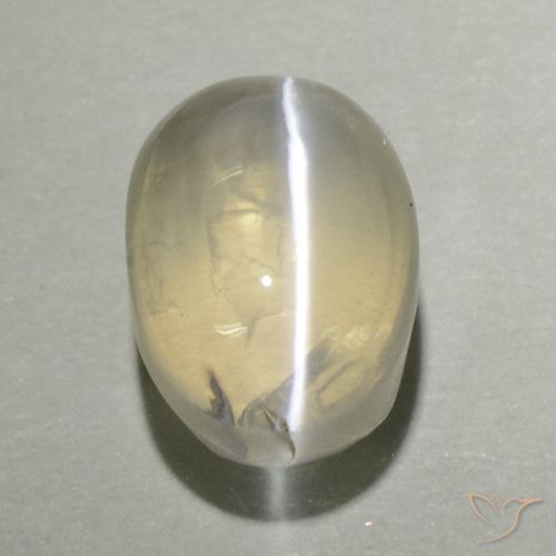 1.71ct Naturale Giallo chiaro Sillimanite effetto occhio di gatto, Ovale, Trasparente