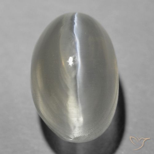 1.70ct Naturale Grigio molto chiaro Sillimanite effetto occhio di gatto, Ovale, Trasparente