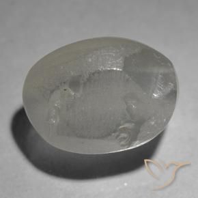 Sillimanite occhio di gatto naturale grigio da 1,65 ct, taglio ovale, trasparente