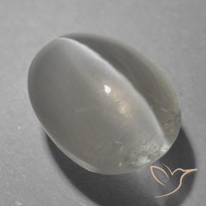 Sillimanite Occhio di Gatto Grigio molto chiaro naturale da 1.26 ct, Ovale, Trasparente
