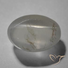 Sillimanite Occhio di Gatto Grigio molto chiaro naturale da 1.63 ct, Ovale, Trasparente
