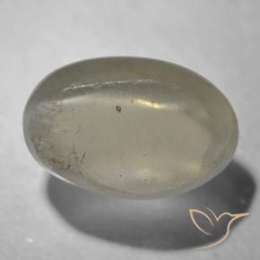 Sillimanite Occhio di Gatto Grigio molto chiaro naturale da 1.41 ct, Ovale, Trasparente