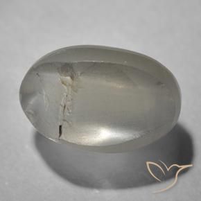 Sillimanite Occhio di Gatto Grigio molto chiaro naturale da 1.43 ct, Ovale, Trasparente