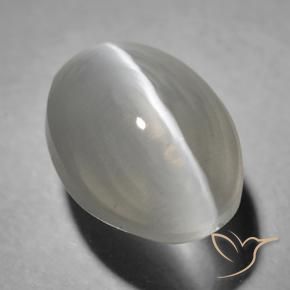 Sillimanite Occhio di Gatto Grigio molto chiaro naturale da 1.63 ct, Ovale, Trasparente
